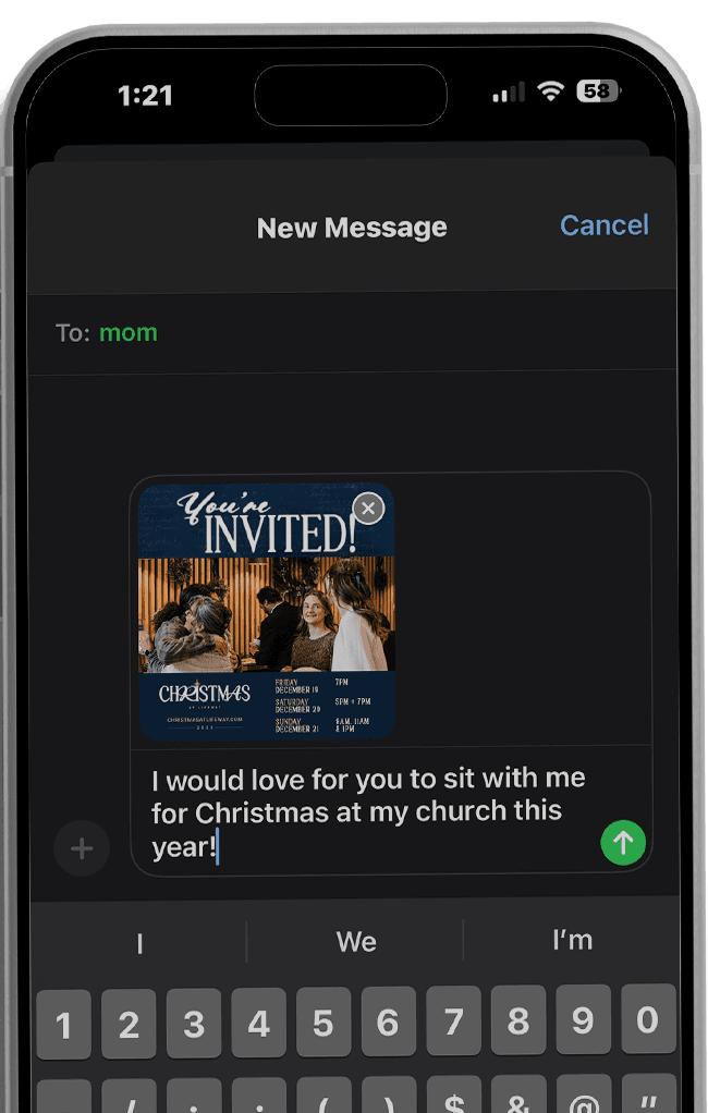iPhone invitation preview