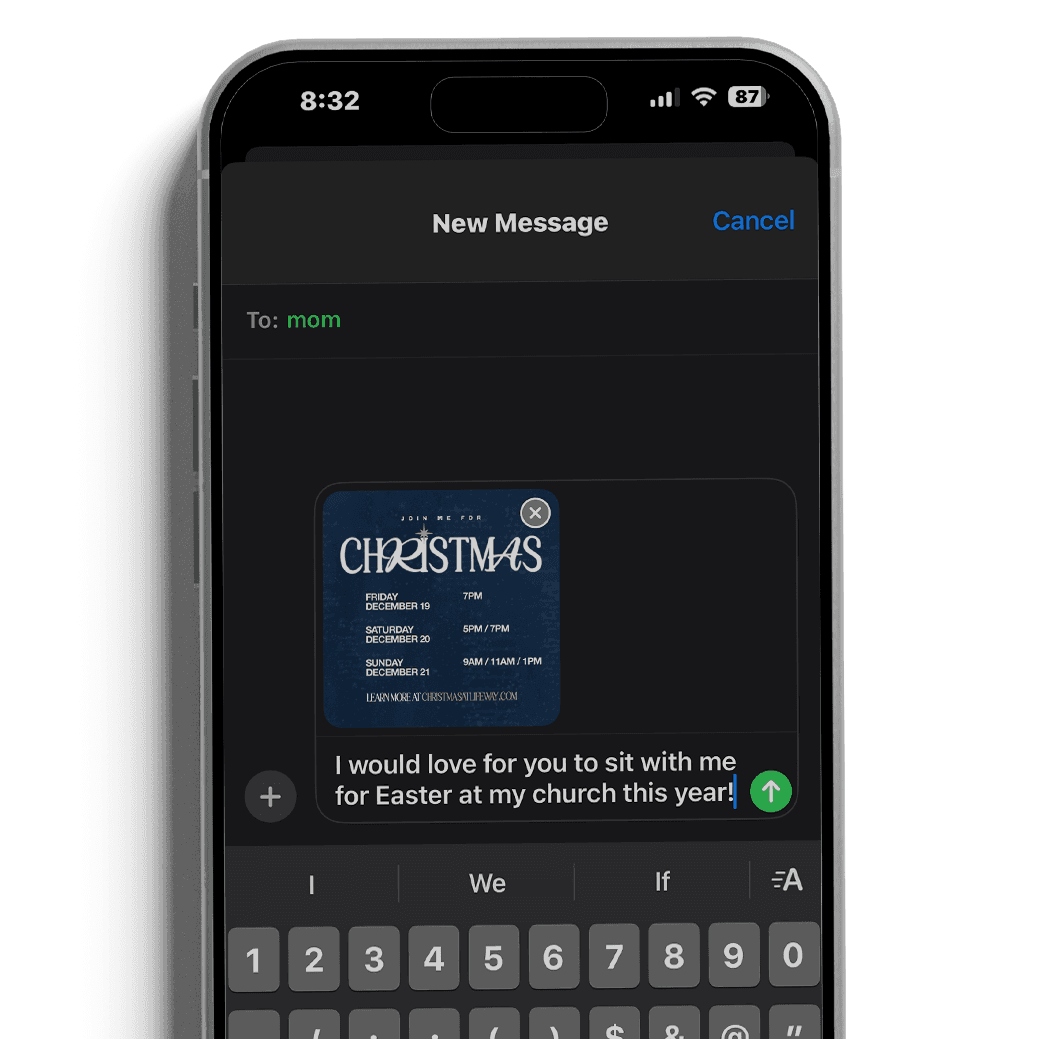 iPhone invitation preview